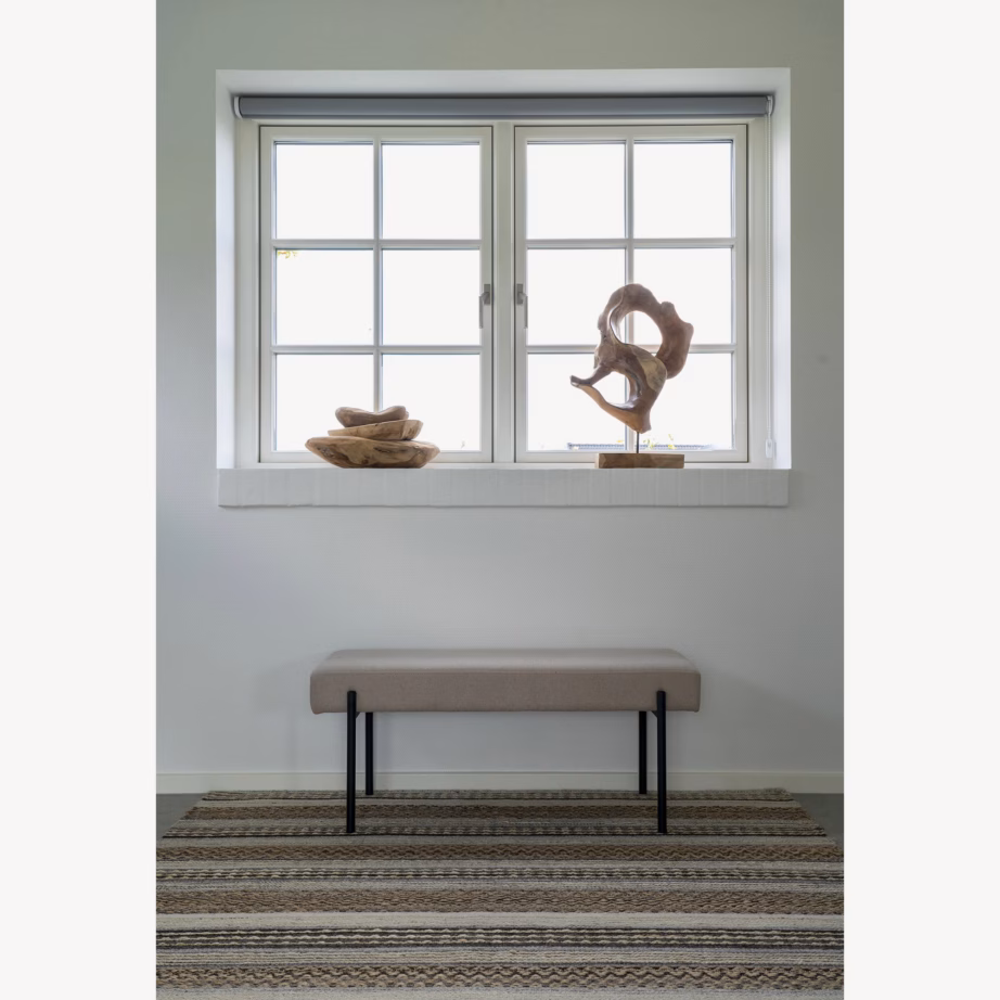 Polsterdatud esikupink musta terasraamiga Swindon 100x36x42,5 cm - 2