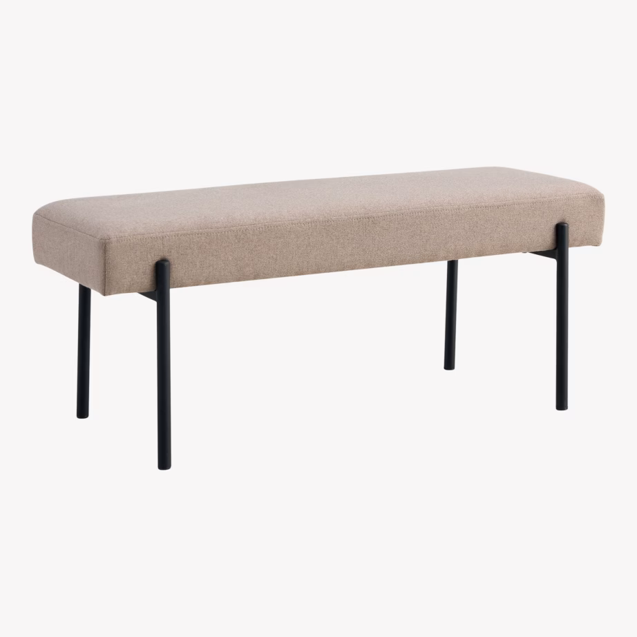 Polsterdatud esikupink musta terasraamiga Swindon 100x36x42,5 cm - 3