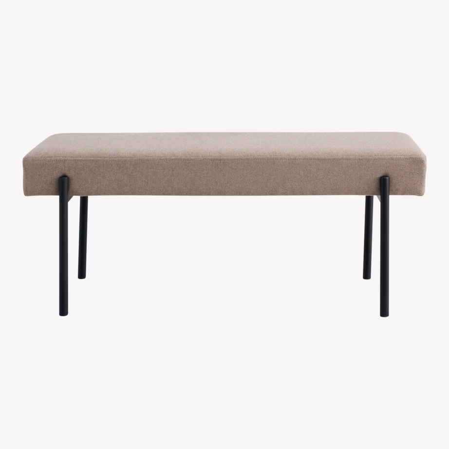 Polsterdatud esikupink musta terasraamiga Swindon 100x36x42,5 cm - 5