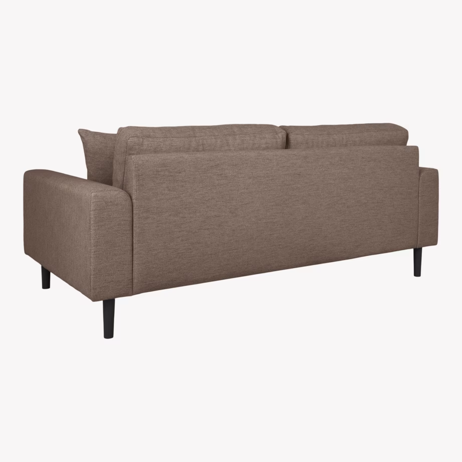 Pruun 2,5-kohaline diivan Lido, 180 cm, mustade puidust jalgadega - 4
