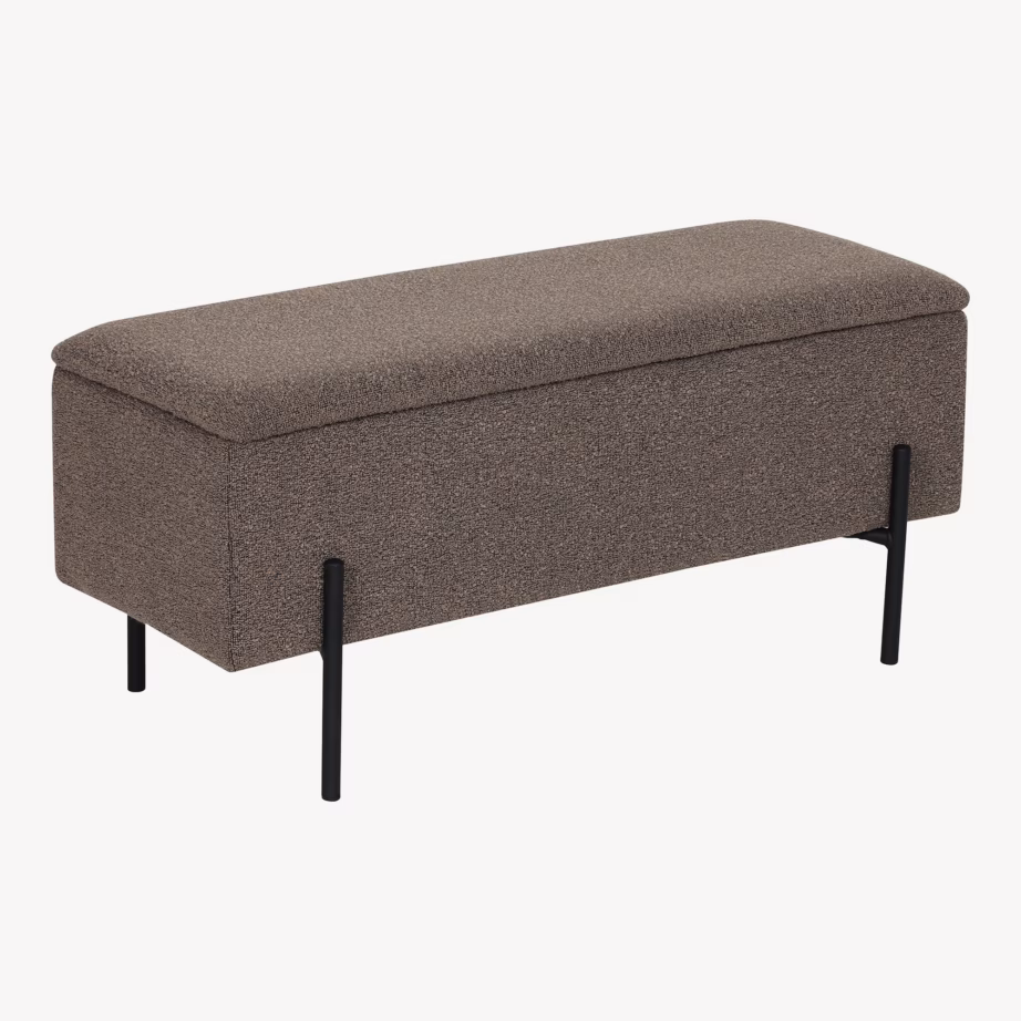 Pruun bukleepolstriga hoiukastiga esikupink Watford 95×36,5×43 cm - 4