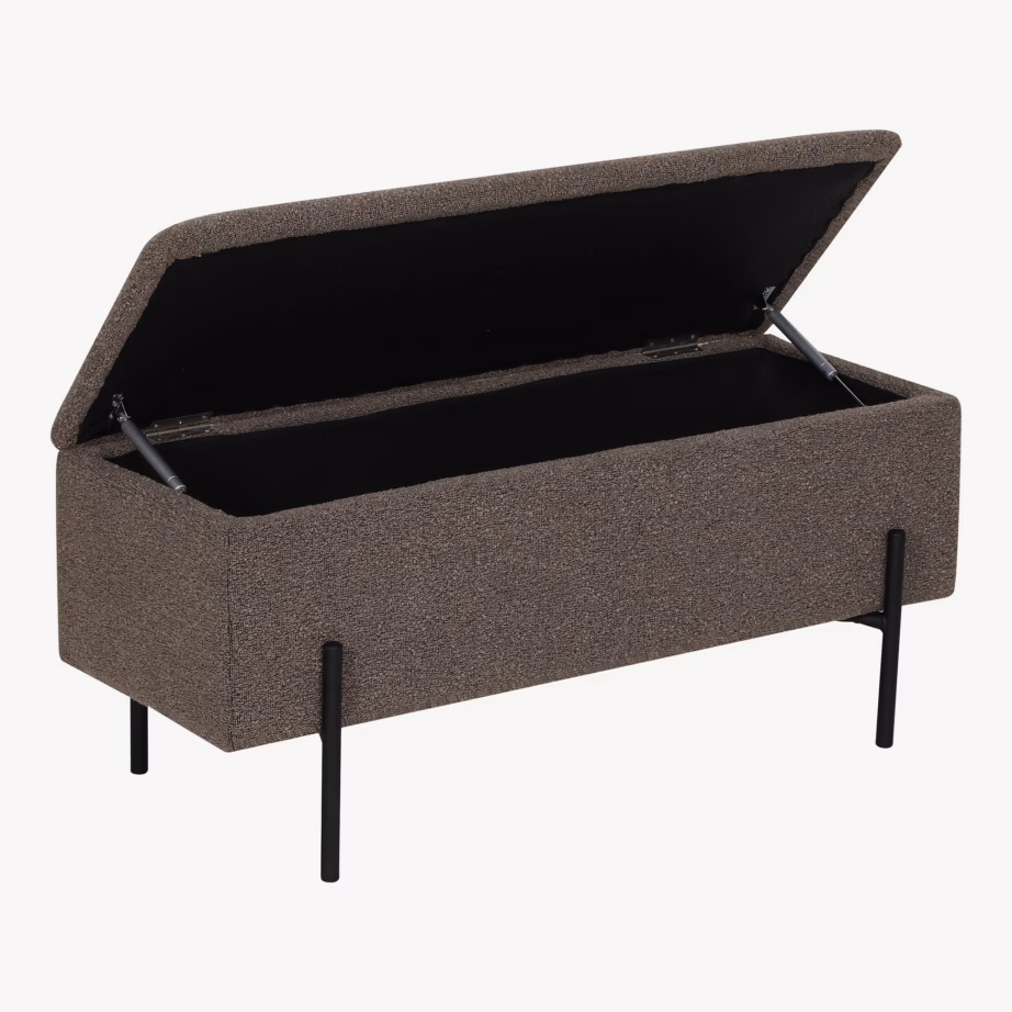 Pruun bukleepolstriga hoiukastiga esikupink Watford 95×36,5×43 cm - 5