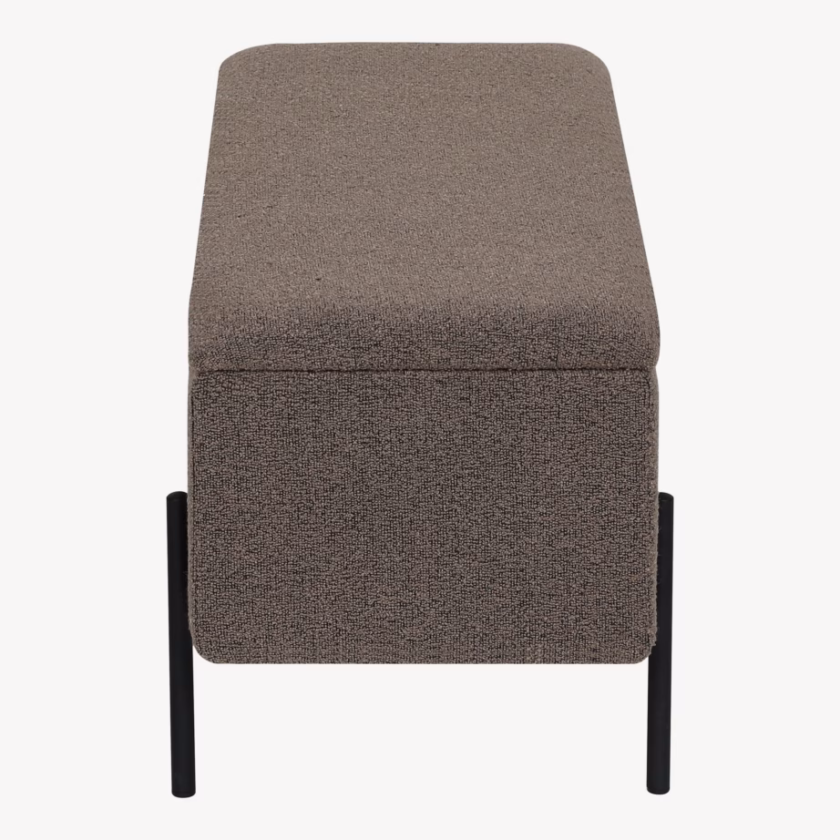 Pruun bukleepolstriga hoiukastiga esikupink Watford 95×36,5×43 cm - 6