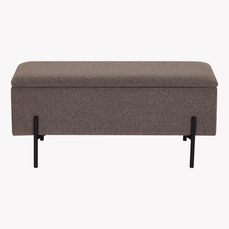 Pruun bukleepolstriga hoiukastiga esikupink Watford 95×36,5×43 cm - 8