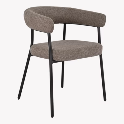 Pruun kangast söögitool terasjalgadega Trivio, istmekõrgus 49 cm