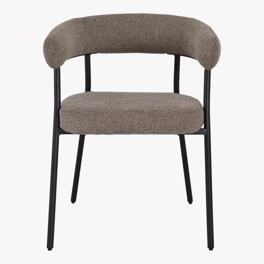Pruun kangast söögitool terasjalgadega Trivio, istmekõrgus 49 cm - 3