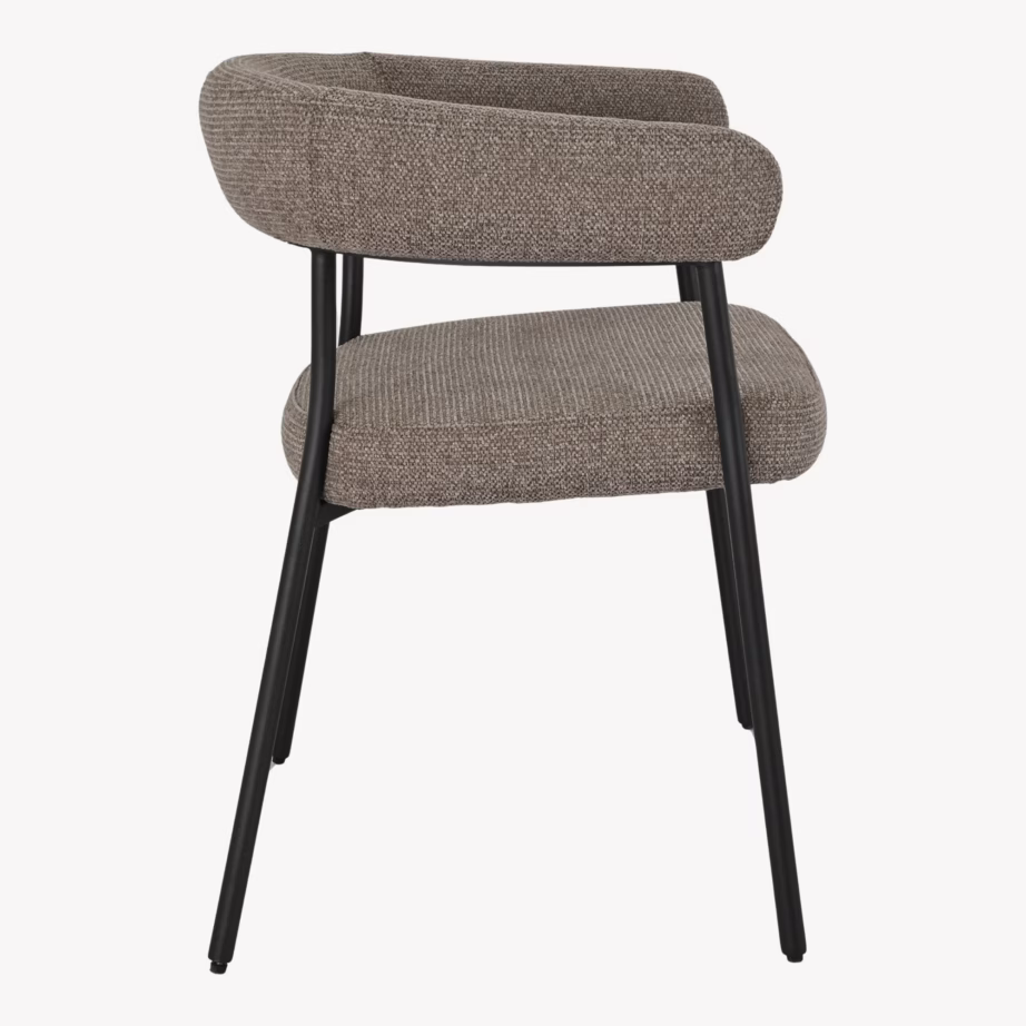 Pruun kangast söögitool terasjalgadega Trivio, istmekõrgus 49 cm - 4