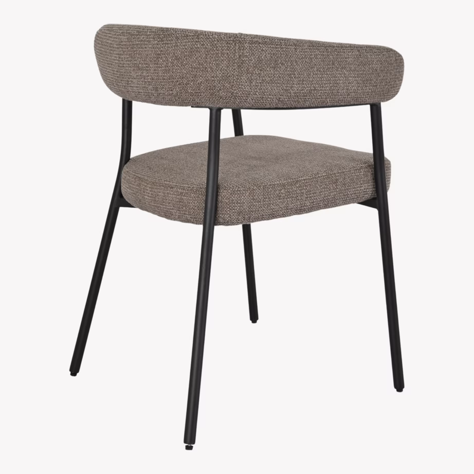 Pruun kangast söögitool terasjalgadega Trivio, istmekõrgus 49 cm - 5