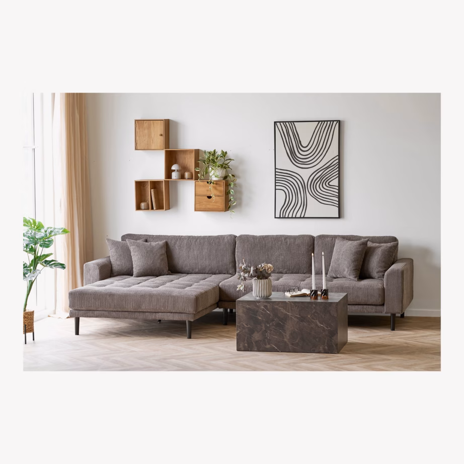 Pruun marmorimustriga diivanilaud Prague, 60 x 80 x 40 cm - 4