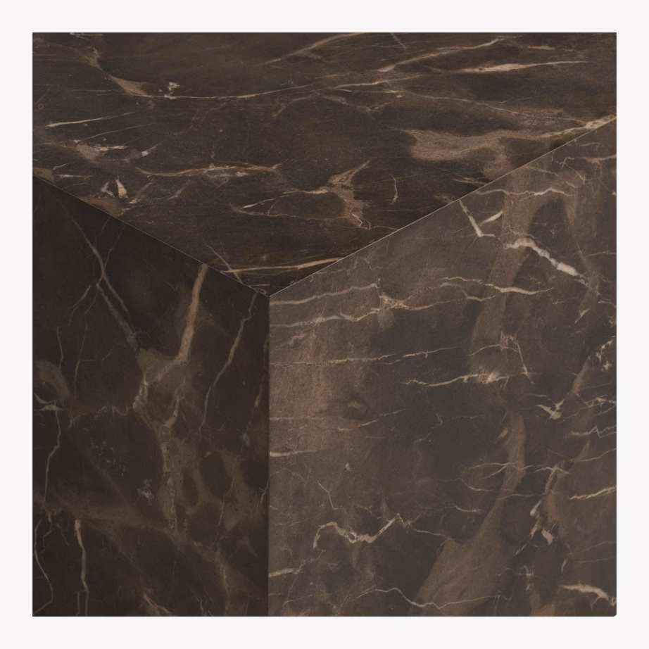 Pruun marmorimustriga diivanilaud Prague, 60 x 80 x 40 cm - 5