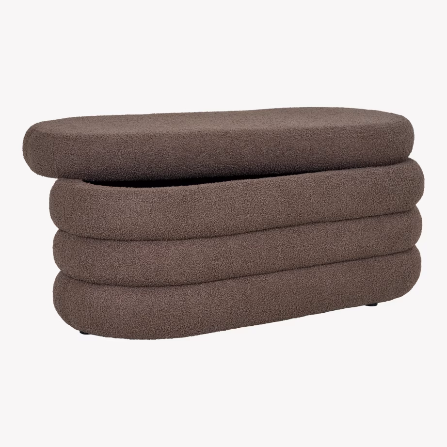 Pruun panipaigaga esikupink teddykangaga 103x45x44 cm Dartford - 5