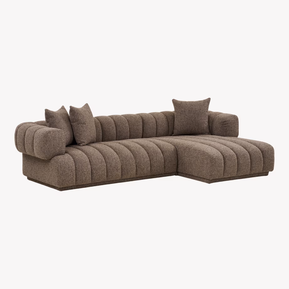 Pruun parempoolse lamamisosaga lounge-diivan 293 cm Aurora - 3