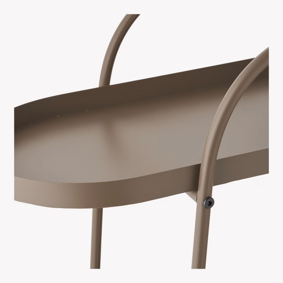 Pruun terasest serveerimiskäru Empoli, 2 riiulit, 27,5 × 60 × 64 cm - 5