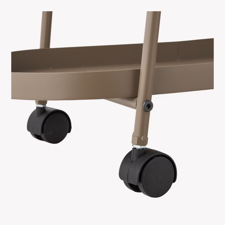 Pruun terasest serveerimiskäru Empoli, 2 riiulit, 27,5 × 60 × 64 cm - 6
