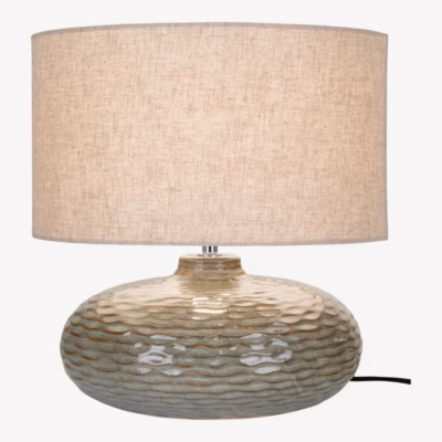 Roheline keraamiline laualamp Oldham, 36 cm, 150 cm juhe