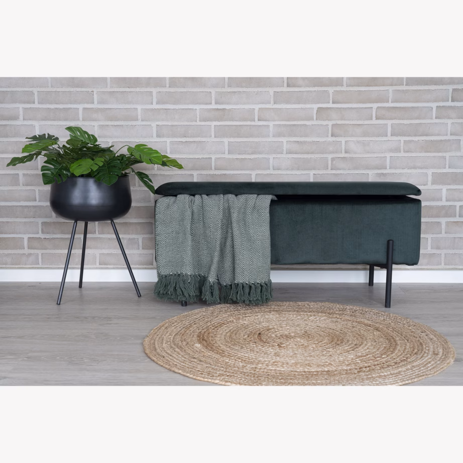 Roheline panipaigaga sametpink metalljalgadel Watford 95 cm - 2