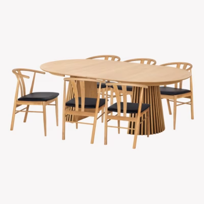 Söögilaua ja 6 söögitooli komplekt Osaka ja Artenara, tamm/must