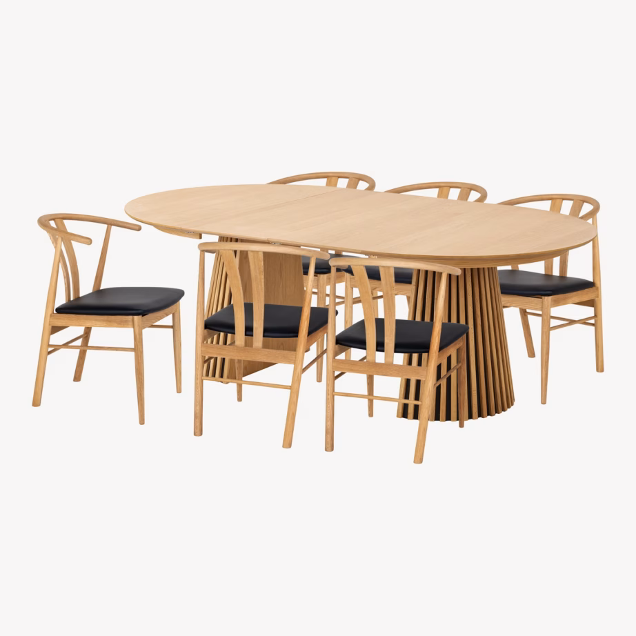 Söögilaua ja 6 söögitooli komplekt Osaka ja Artenara, tamm/must - 4