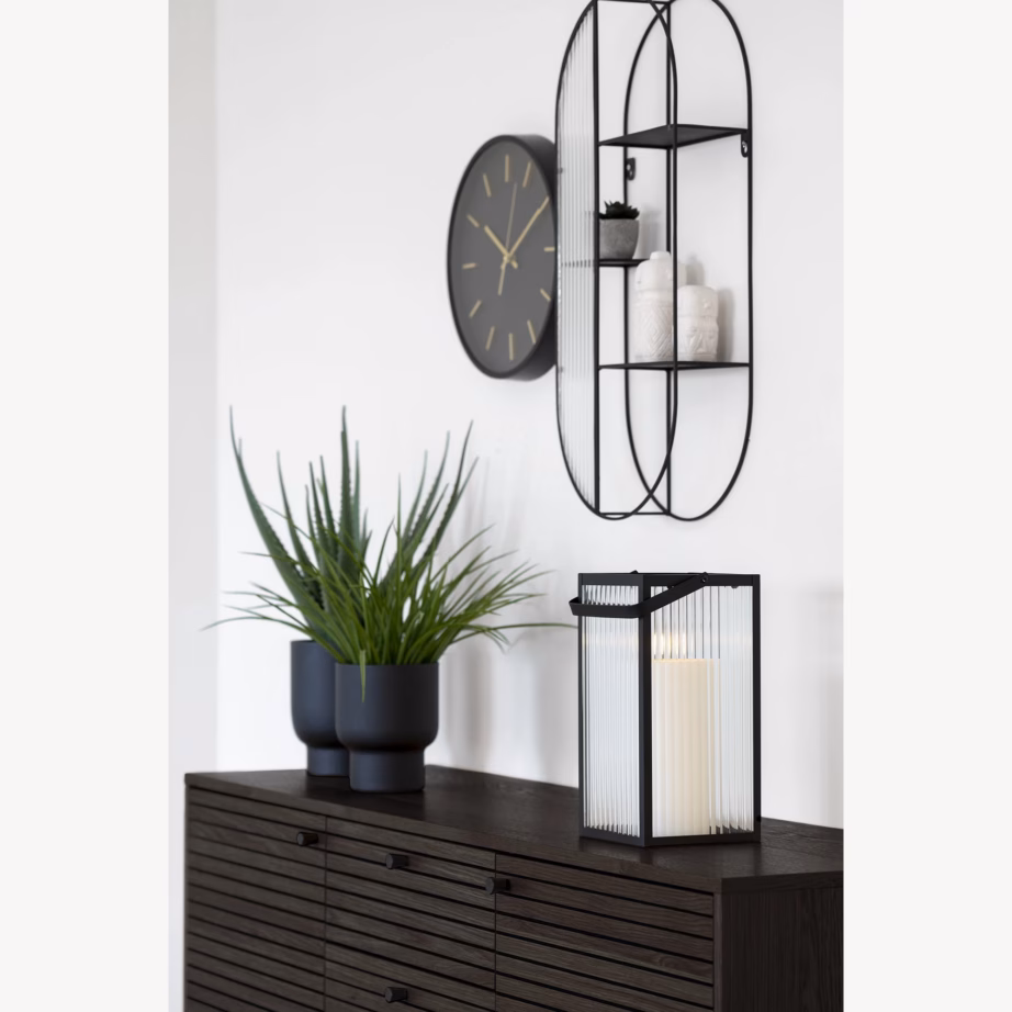 Suitstunud tammespooniga puhvetkapp Kyoto, mustad metalljalad, 150x40x74 cm - 4