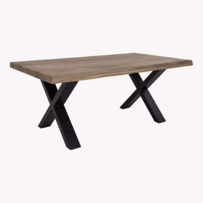 Suitsutatud tamme diivanilaud lainelise servaga Toulon 70x120 cm
