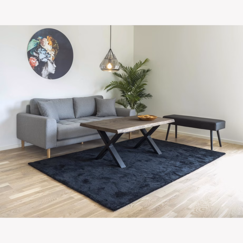 Suitsutatud tamme diivanilaud lainelise servaga Toulon 70×120 cm - 2