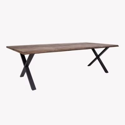 Suitsutatud tamme söögilaud lainelise servaga 100×300 cm Toulon