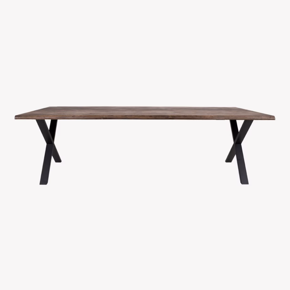 Suitsutatud tamme söögilaud lainelise servaga 100×300 cm Toulon - 3