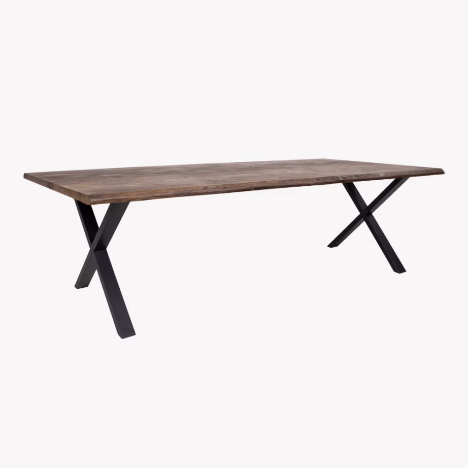 Suitsutatud tamme söögilaud lainelise servaga 100×300 cm Toulon - 6