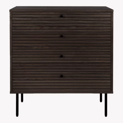 Suitsutatud tammespooniga 4-sahtline kummut Kyoto, 80x40x85 cm