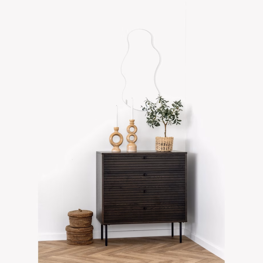 Suitsutatud tammespooniga 4-sahtline kummut Kyoto, 80x40x85 cm - 2