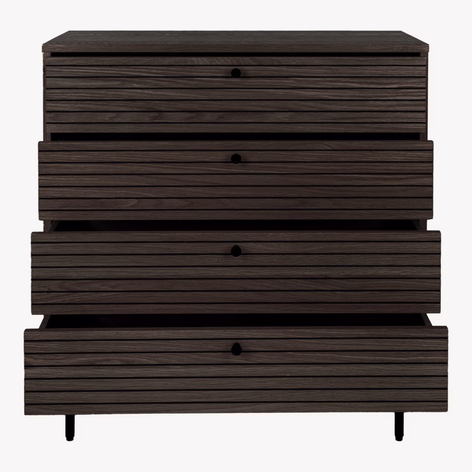 Suitsutatud tammespooniga 4-sahtline kummut Kyoto, 80x40x85 cm - 3
