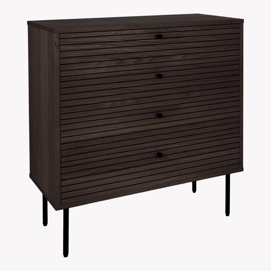 Suitsutatud tammespooniga 4-sahtline kummut Kyoto, 80x40x85 cm - 5