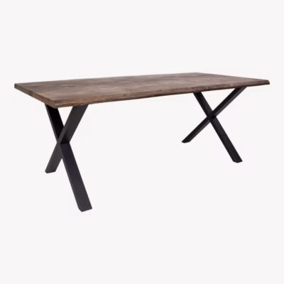 Suitsutatud tammest söögilaud lainelise servaga 95×200 cm Toulon