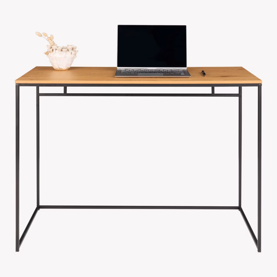 Tamme toonis kirjutuslaud musta metallraamiga Vita 100×45 cm - 5