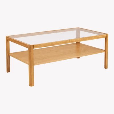 Tamme toonis klaasplaadiga diivanilaud Lourmarin 110x60 cm