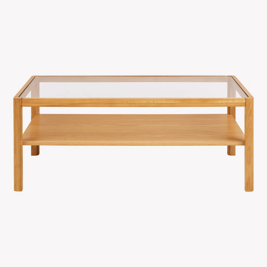 Tamme toonis klaasplaadiga diivanilaud Lourmarin 110×60 cm - 3