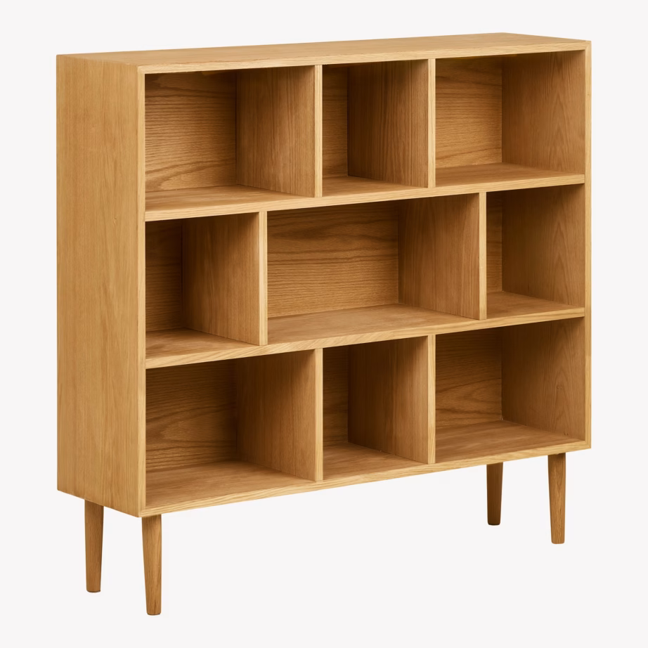 Tammepuidu, MDF-i ja tammespooniga raamaturiiul Oshawa 30x112x104,5 cm - 3