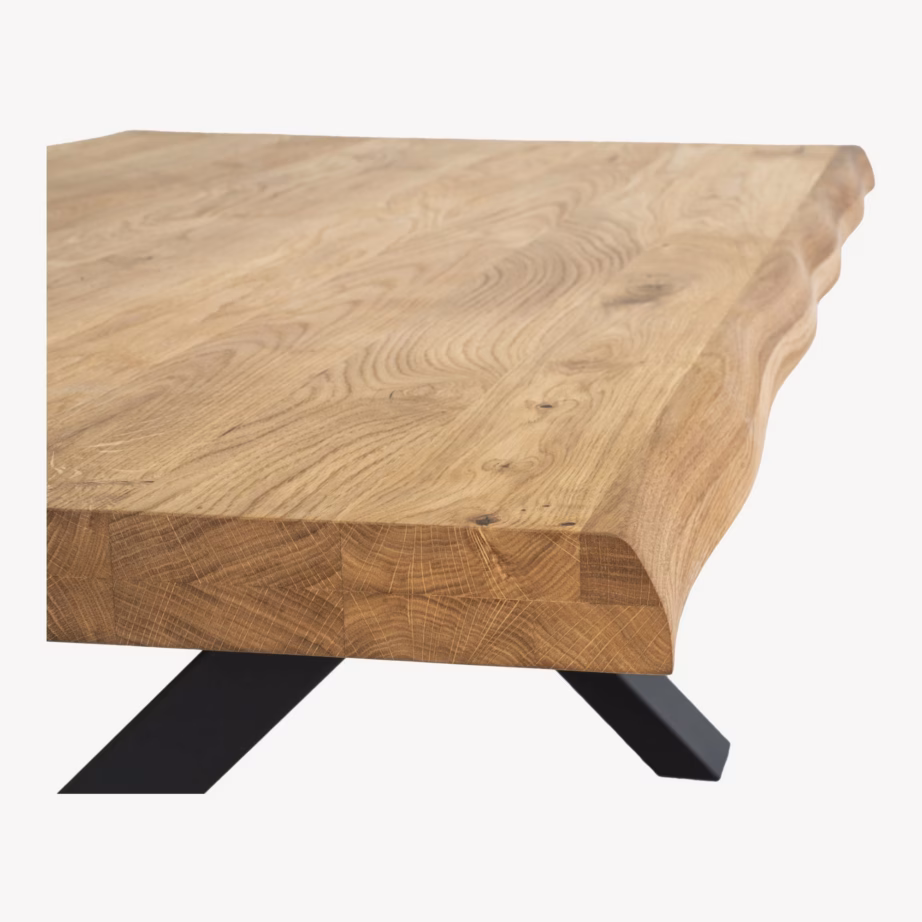 Tammepuidust diivanilaud lainelise servaga 70×120 cm Toulon - 8