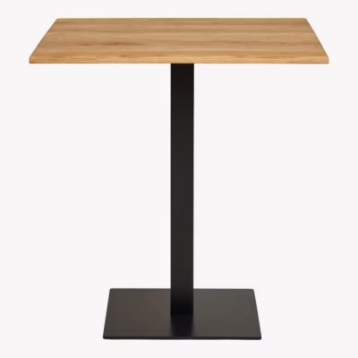 Tammepuidust kohvikulaud musta metalljalaga Lignano 70x70 cm