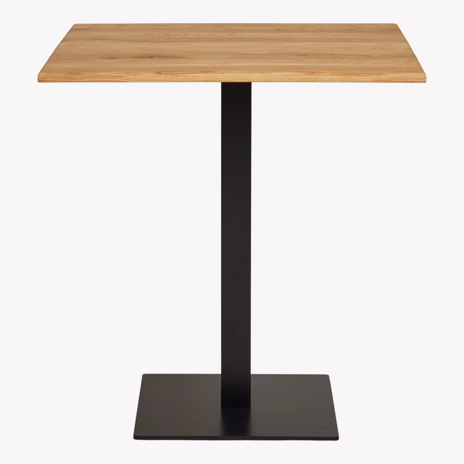 Tammepuidust kohvikulaud musta metalljalaga Lignano 70×70 cm - 9