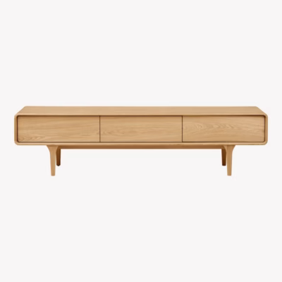 Tammepuidust TV-alus Darwin, naturaalne, 180x45x45 cm