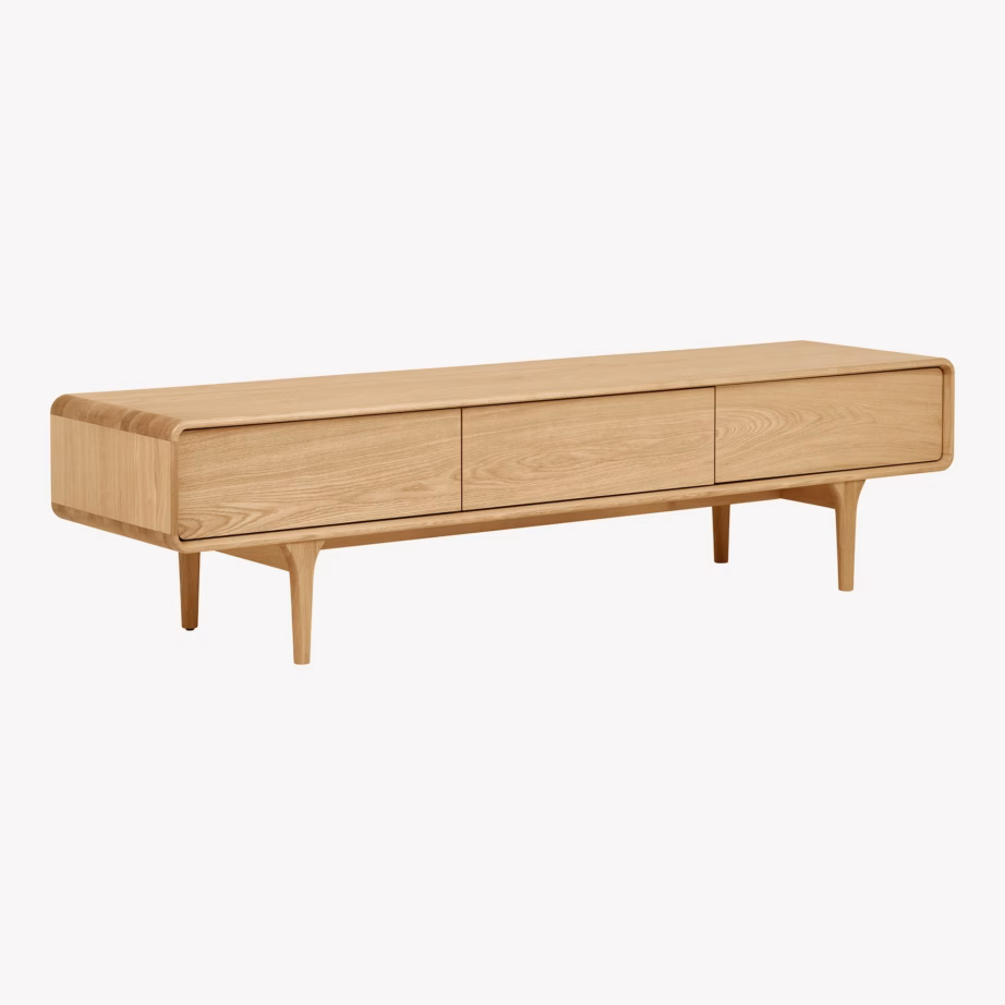 Tammepuidust TV-alus Darwin, naturaalne, 180x45x45 cm - 4