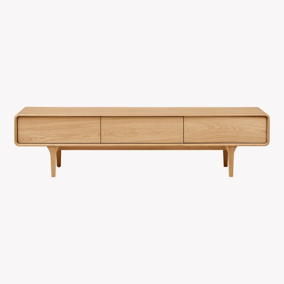 Tammepuidust TV-alus Darwin, naturaalne, 180x45x45 cm - 10