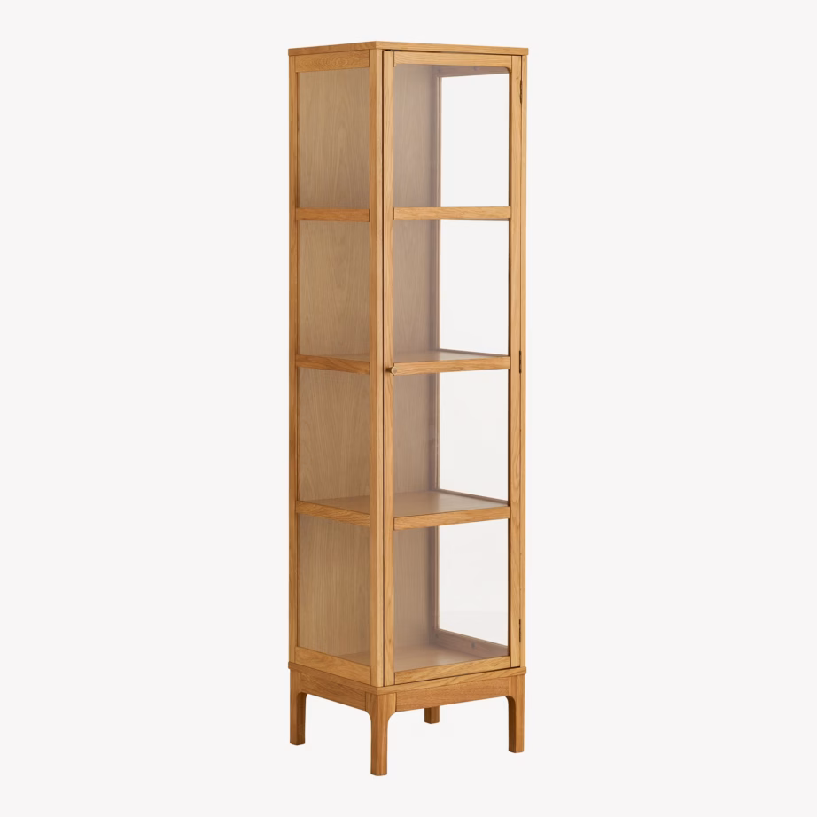 Tammeviimistlusega klaasuksiga vitriinkapp 47x40x180 cm Zamora - 3