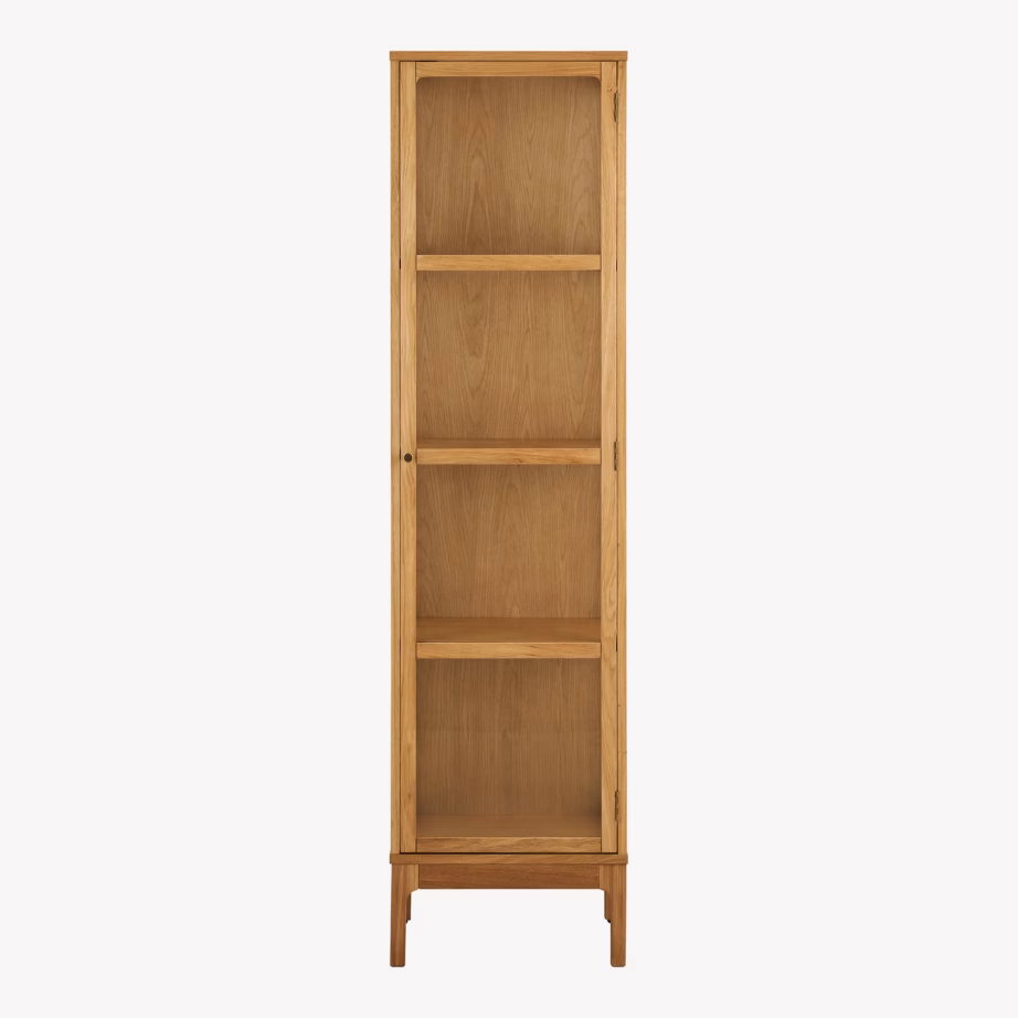 Tammeviimistlusega klaasuksiga vitriinkapp 47x40x180 cm Zamora - 11