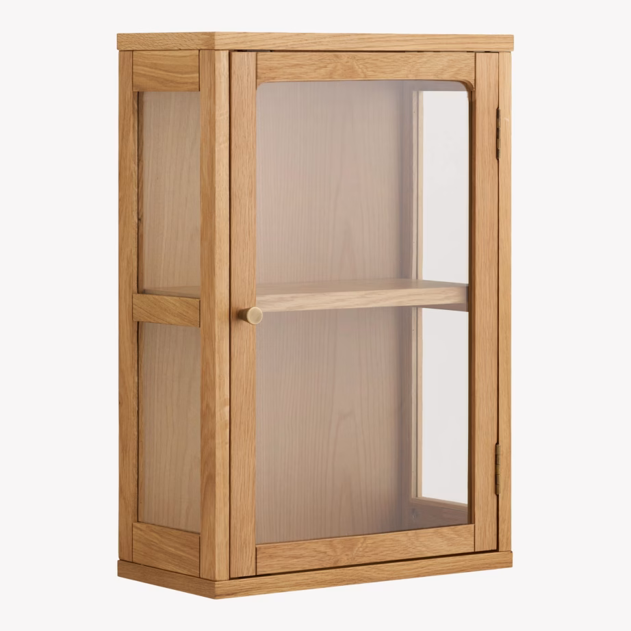 Tammeviimistlusega seinale kinnitatav vitriinkapp Zamora 20×40×60 cm - 3