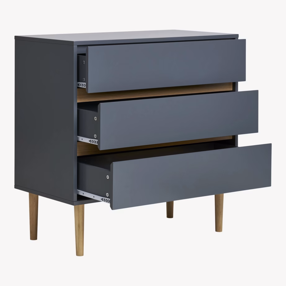 Tumehall MDF kummut 3 sahtliga Bisley 80x40x80 cm - 4