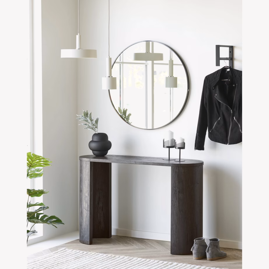 Tumepruun MDF konsoollaud Bibione, 114×38×75 cm - 2