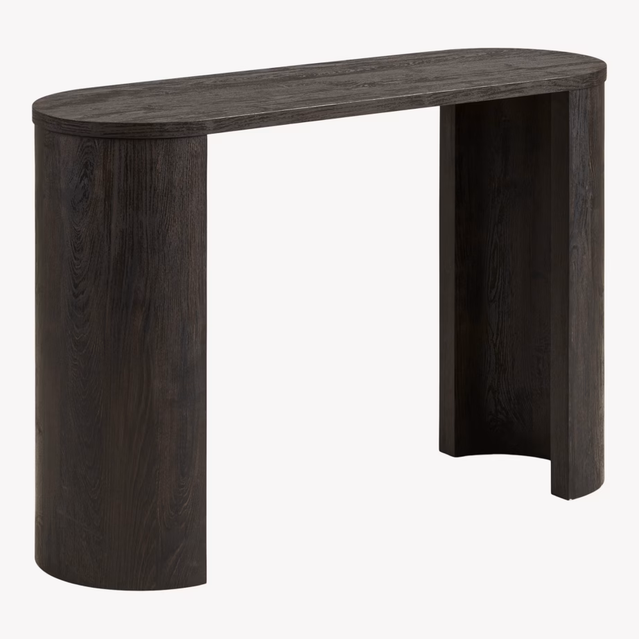Tumepruun MDF konsoollaud Bibione, 114×38×75 cm - 3