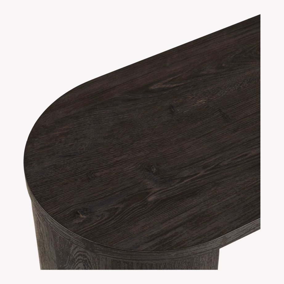 Tumepruun MDF konsoollaud Bibione, 114×38×75 cm - 5